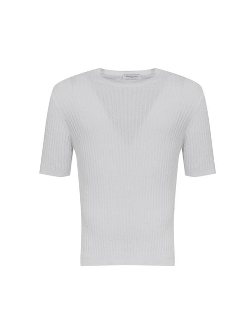 T-shirt in maglia di misto cotone a costine Bianco DANIELE FIESOLI | DF 3076BIANCO